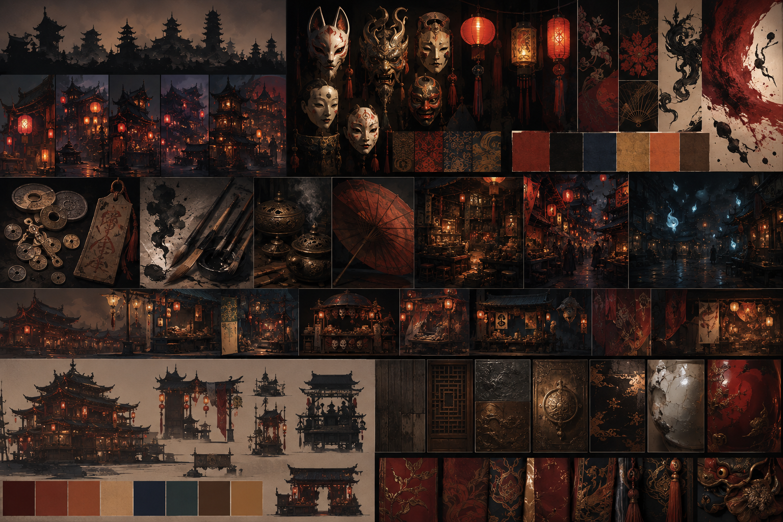 浮生妖市 Visual Development Moodboard