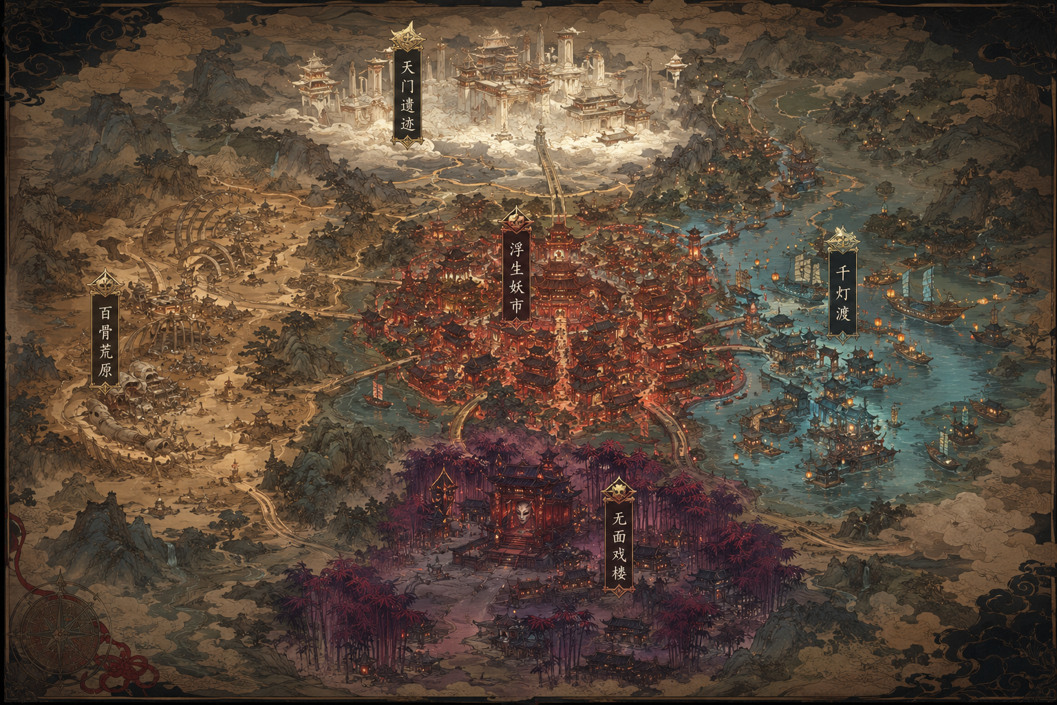 浮生妖市世界地图概念