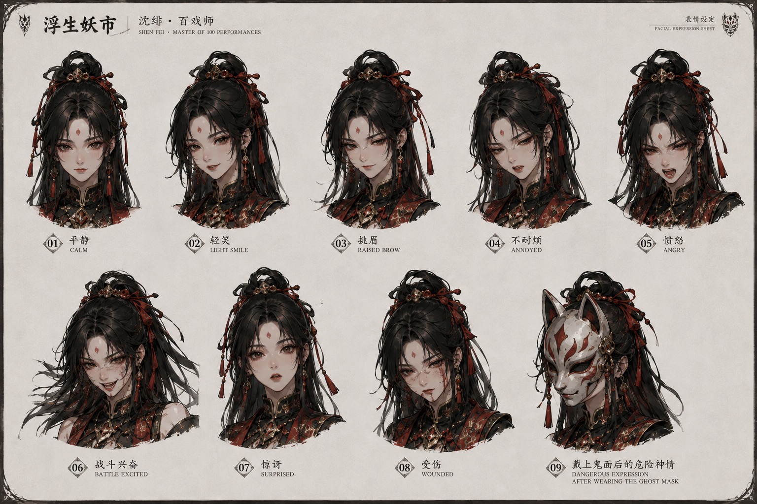 沈绯表情设定